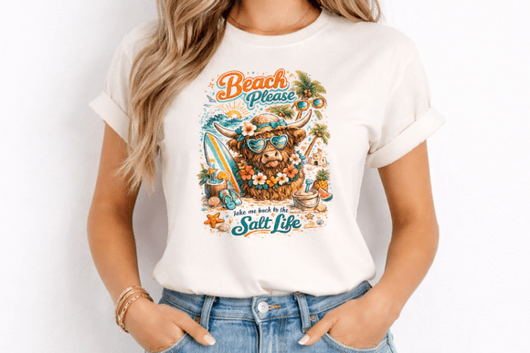 Beach Please Highland Cow PNG: Your New Favorite Summer Design Asset