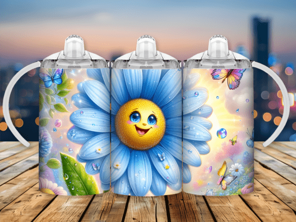 Blue Daisy Flower Sippy Cup Kids Tumbler: A Fresh Approach to Kids Drinkware