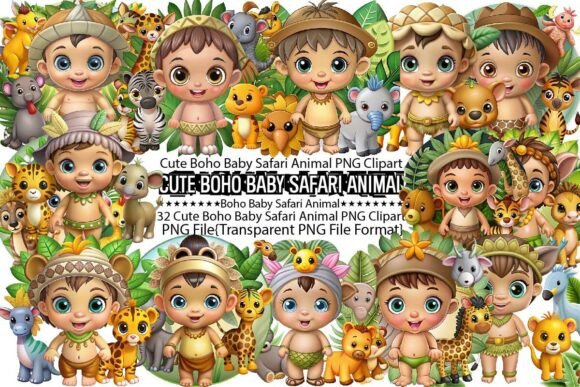 Charming Boho Safari Animals for Creative Projects