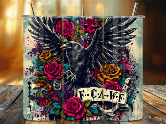 Crow Wings Floral Banner Tumbler Wrap: A Designer's Take