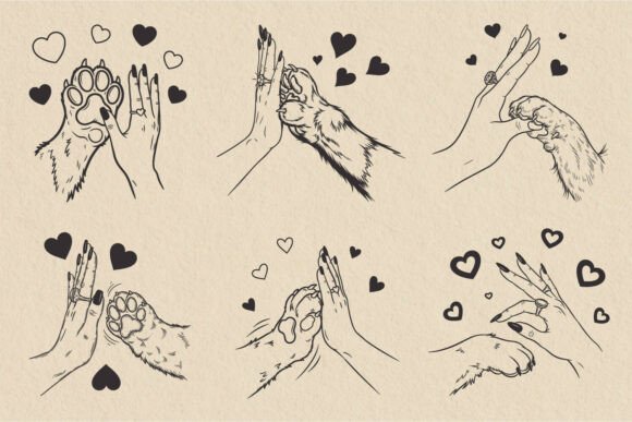Cute Pet Paw and Hand Love SVG: Design Assets for Real Connection
