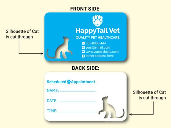 Die Cut Cat Silhouette Pet Business Card: A Designer's First Look