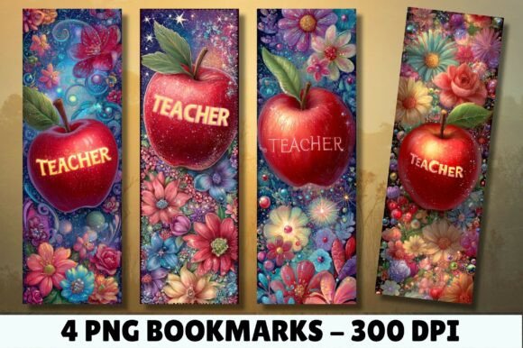 Galaxy Sparkle Apple Teacher Bookmark: A Touch of Cosmic Charm
