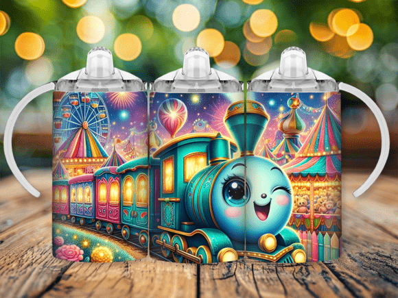 Kawaii Train Ride Sippy Cup Kids Tumbler: A Charming Design for Drinkware