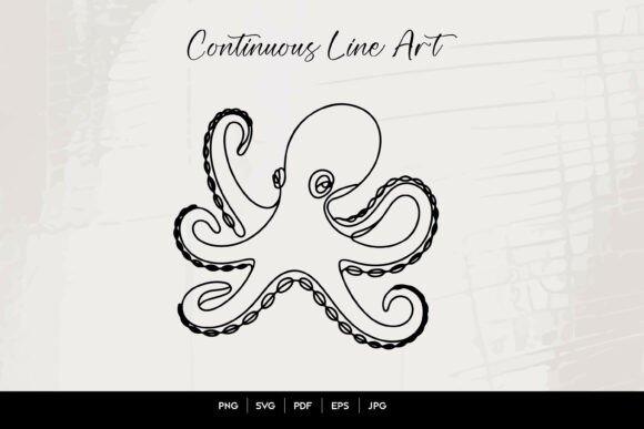 Octopus Continuous Line Art: A Modern Ink Flow