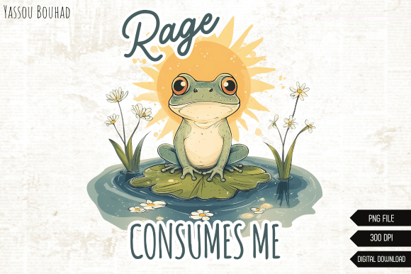 Rage Consumes Me Png: The Funny Frog T-Shirt Design