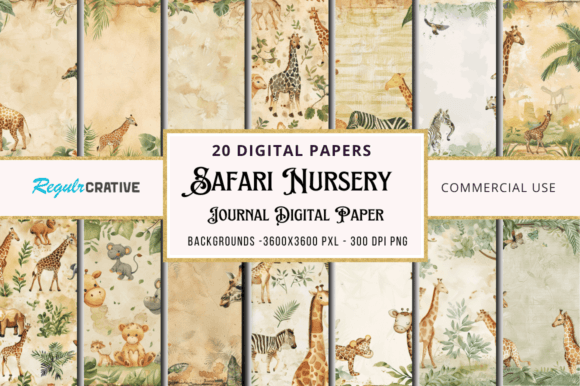Safari Nursery Journal Digital Paper: A Creative Safari