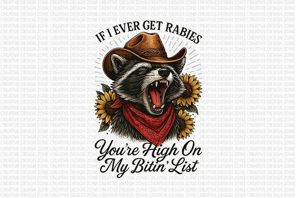 Unleash Wild Humor: Funny Raccoon Cowboy PNG Design
